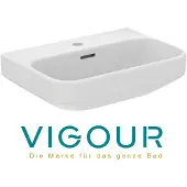 VIGOUR DERBY V3 Handwaschbecken 40x30cm PflegetectPlus mit Hahnloch und Überlauf, weiß