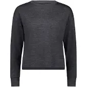 Mons Royale Womens Zephyr Merino Tencel Boxy Long Sleeve smoke (21) L