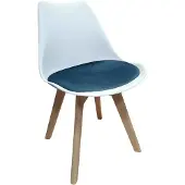HTI Design-Stühle mit Kunststoffschale und Samt-Sitzki Skandinavischer Look für Esszimmer und Küche