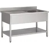 Chefgastro 700 Spültisch Grundboden 1 Rechts 1400 BxTxH 1400x700x850mm