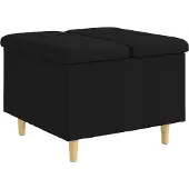 vidaXL Aufbewahrungsottomane mit Kissen Schwarz 60 x 60 x 45 cm Stoff