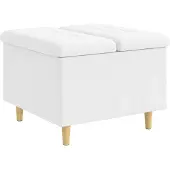 vidaXL Ottoman mit Stauraum Weiß 60 x 60 x 45 cm Kunstleder