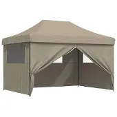 vidaXL Party-Zelt 279 x 410 x 315 cm Taupe Oxford-Stoff