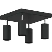 vidaXL Deckenstrahler mit Strahlern Schwarz 26 x 26 x 16 cm Metall