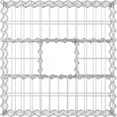 vidaXL Gabionen Hochbeet 60 x 60 x 20 cm Verzinkter Stahl Silber