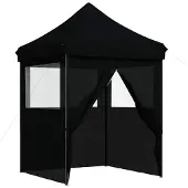 vidaXL Party-Zelt Schwarz 200 x 200 x 306 cm Oxford-Stoff