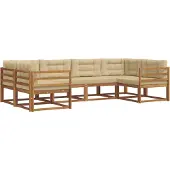 vidaXL Outdoor-Sofagarnitur 6 Stk. Natur und Beige