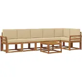 vidaXL Outdoor-Sofagarnitur 7 stk. Natur und Beige