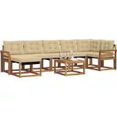 vidaXL Outdoor-Sofagarnitur 8 stk. Natur und Beige