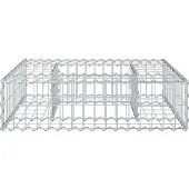 vidaXL Gabionen Hochbeet 80 x 80 x 20 cm Verzinkter Stahl Silber