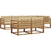 vidaXL Outdoor-Sofagarnitur 8 Stk. Natur und Beige