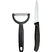 Victorinox Swiss Classic 2-teiliges Sparschäler-Set für Gemüse und Obst mit Y-Schäler, schwarze Geschenkbox