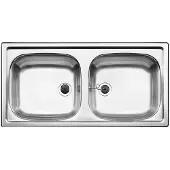 BLANCO 500372, Edelstahl, 2 Becken, 370 x 340 mm, 370 x 340 mm, 860 mm, 435 mm