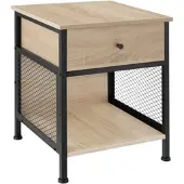 TecTake Nachttisch Killarney 45x46x55,5cm Industrial Holz Hell, Eiche Sonoma