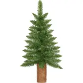 Springos Künstlicher Weihnachtsbaum grüne Tanne mit echtem Stamm 100 cm