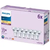 Philips Spot 35W PAR16 GU10 x6, 3,5 W, 35 W, GU10, 255 lm, 15000 h, Warmweiß