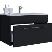 VCM 2-tlg. Waschplatz Waschtisch | Waschbecken Unterschrank Breite 80 cm | Badmöbel Set hängend mit einer Schublade | Badinos