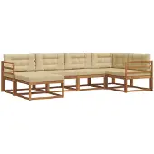 vidaXL Outdoor-Sofagarnitur 6 stk. Natur und Beige