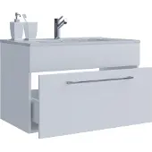 VCM 2-tlg. Waschplatz Waschtisch | Waschbecken Unterschrank Breite 80 cm | Badmöbel Set hängend mit einer Schublade | Badinos
