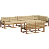 vidaXL Outdoor-Sofagarnitur 8 stk. Natur und Beige