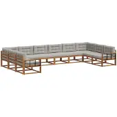 vidaXL Outdoor-Sofagarnitur 10 Stk. Natürlich und Hellgrau