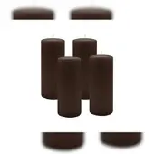 Kopschitz Kerzen 4er Set Stumpenkerzen/Adventskranzkerzen Schokolade Ø 60 x 200 mm