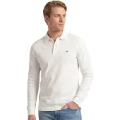 Gant für Herren. 2230 Shield Piqué-Poloshirt weiß (XL), Lässig, Baumwolle, Langarm