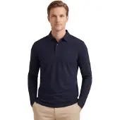 BOSS Poloshirt Boss Green Piro langarm Luxus-Baumwolle marine