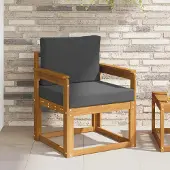 vidaXL Outdoor-Sofa Massives Akazienholz und Polyester Natur - Gartenstühle C1471