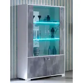 AEA Wohnwand Doppel Vitrine Konsole TV-Tisch Schrankwand Glasvitrinen Wohnzimmer
