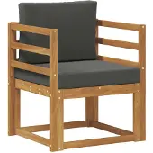 Syfax Outdoor-Sofa Massives Akazienholz und Polyester Natur