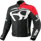 MUGENRACE Aggressore-T Schwarz Weiß Rot Wasserdichte Textiljacke Größe XS