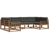 vidaXL Outdoor-Sofagarnitur 6 stk. Natur und Anthrazit
