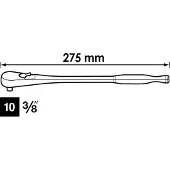 Vigor Feinzahn-Umschaltknarre lange Ausführung V4945 3/8" 275 mm