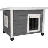 Aa Kerbl - Katzenhaus Rustica aus Holz, Grau/Weiß, 57 x 45 x 43 cm