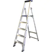Asc Stufenstehleiter BT-5 einseitig 5 Stufen mit 3,25m Arbeitshöhe