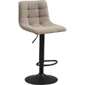 Hioshop Anea Barhocker - höhenverstellbar - Stoffsitz mit Metallgestell - Modernes Design - Grau