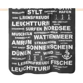 PAD Wohndecke "TYPO NORDSEE", grau (dunkelgrau), B:150cm L:200cm, Mischgewebe, Wohndecken, Wohndecke, Made in Europe, Kuscsheldecke, mit Schriftzug, 150x200 cm