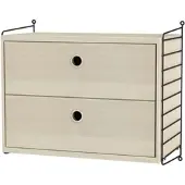 String Nachttisch Hängeschrank Esche/Schwarz