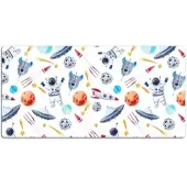 Tulup Schreibtischunterlage Astronaut PVC Schreibtischmatte 120x60 cm Mehrfarbig Büro Schreibtischmatte Schreibunterlage