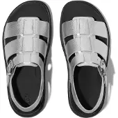 FitFlop Gen-ff Tumbled Damen Sandalen mit Knöchelriemen Silber