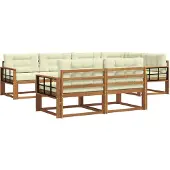 vidaXL Outdoor-Sofagarnitur 8 stk. Natur und Creme