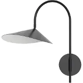 Ferm Living Arum Wandleuchte, schwarz, schwenkbar, 26 cm - , dimmbar, Schwarz, für Wohnzimmer, Aluminium, Skandinavisch