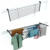 Foxydry Balkon Wäscheständer Beidseitig Klappbar Wetterfest 162 cm Grau