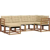 vidaXL Outdoor-Sofagarnitur 6 stk. Natur und Beige