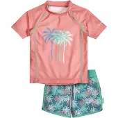 Playshoes UV-Schutz Bade-Set Palmen in koralle | Gr.: 110/116