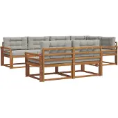 vidaXL Outdoor-Sofagarnitur 8 Stk. Natürlich und Hellgrau