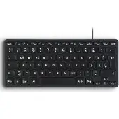 Perixx PERIBOARD-416 DE, kabelgebunden, USB Mini Tastatur mit 4 Hubs, schwarz
