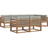 vidaXL Outdoor-Sofagarnitur 8 stk. Natürlich und Hellgrau