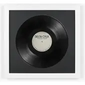 K-Möbel Schallplatten Rahmen Weiß 40x40cm mit Schwarzem Passepartout für die Vinyl